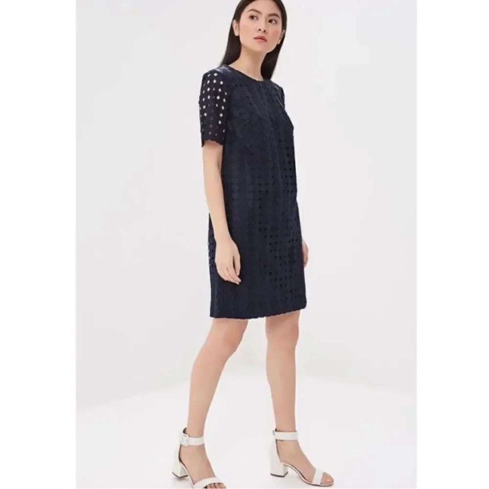 Banana Republic Lace Shift Dress Short Sleeve NEW Navy Blue Size 0
